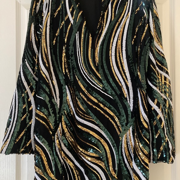 GUESS MARCIANO JEN TUNIC DRESS MEDIUM GREEN MULTI - Picture 5 of 15